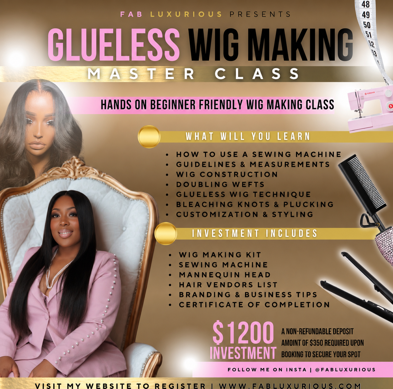 CUSTOM SEWING MACHINE WIG MASTERCLASS